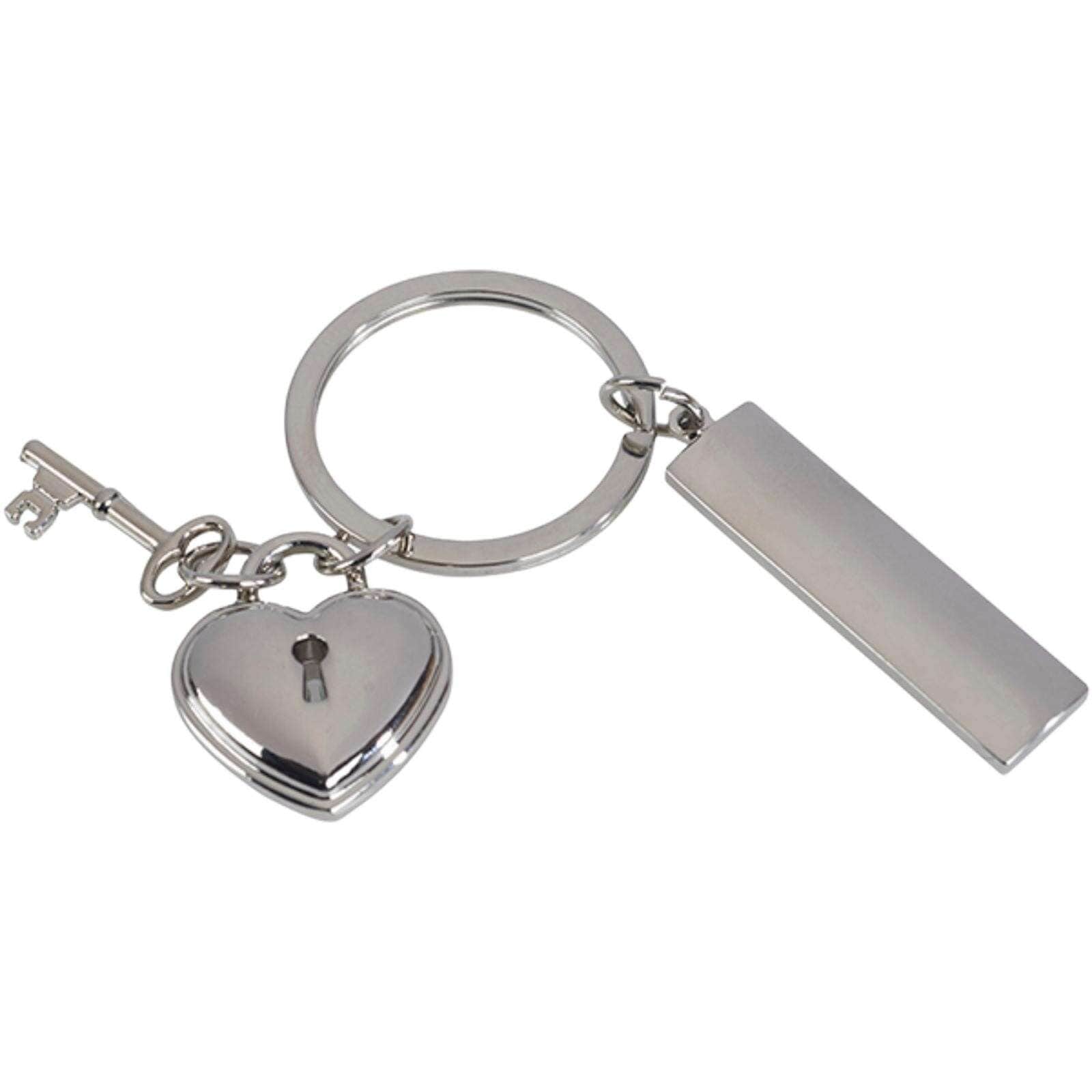 מחזיק מפתחות מתכתי "מנעול הלב ומפתח"