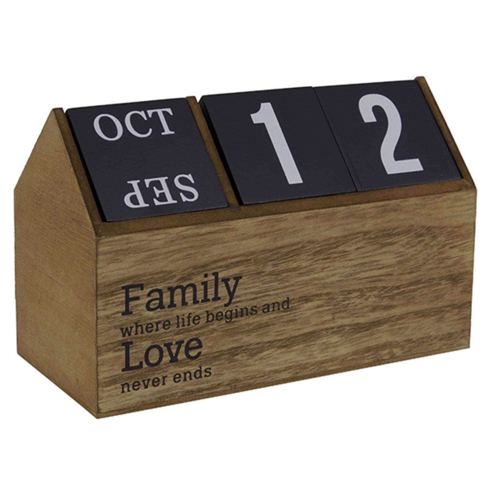 מעמד קלנדר תאריכון קוביות עץ